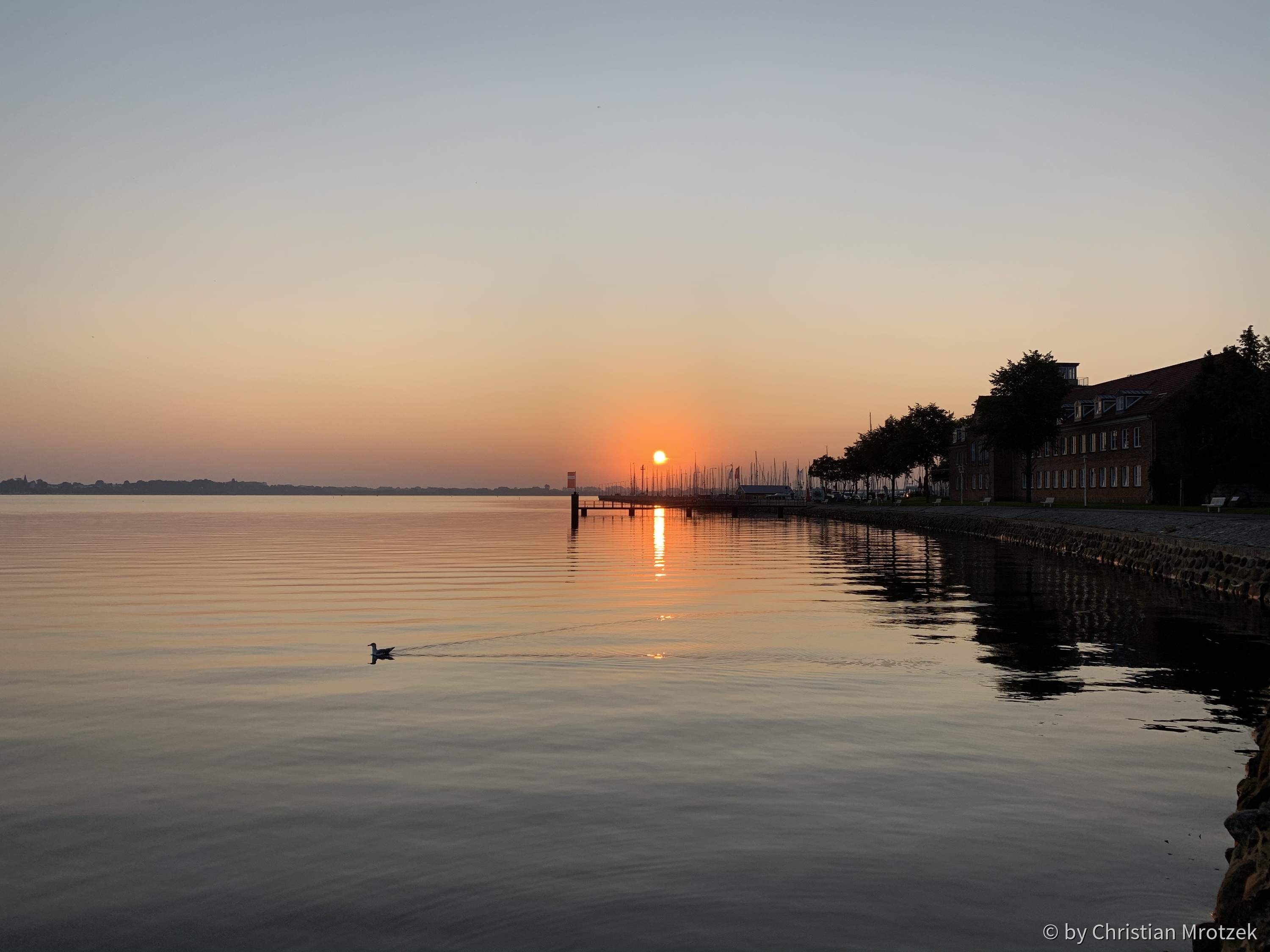 Sonnenaufgang am 23.09.2020 am Hafen/Sund