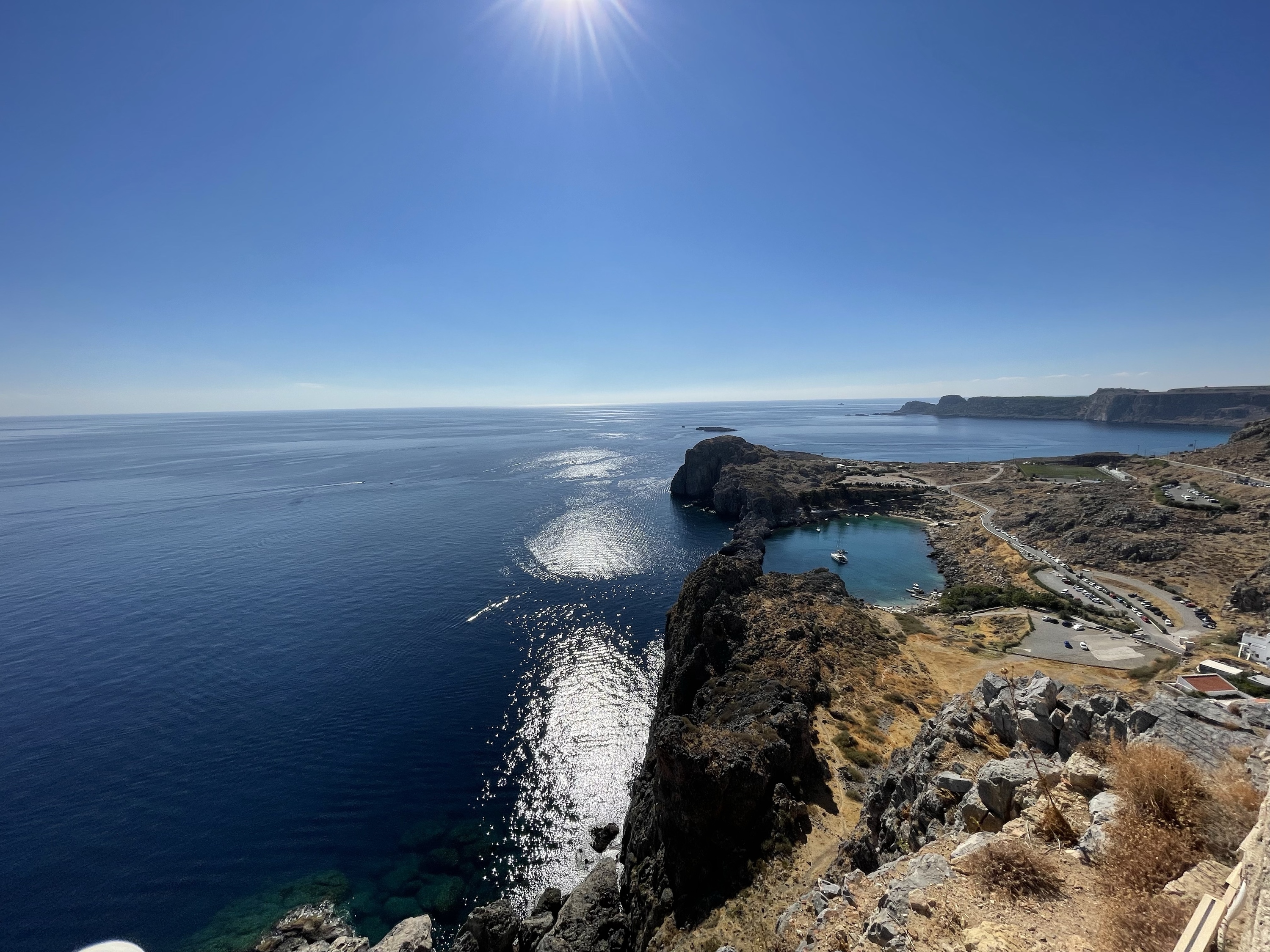 Blick von der Akropolis von Lindos / Auf der Festung