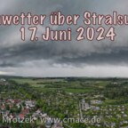 Heftiges, aber sehr kurzes Unwetter zieht über Stralsund am 17. Juni 2024 (Zeitraffer)