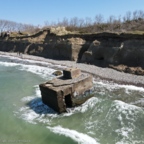 NVA Bunker an der Steilküste der Ostsee auf dem Darß